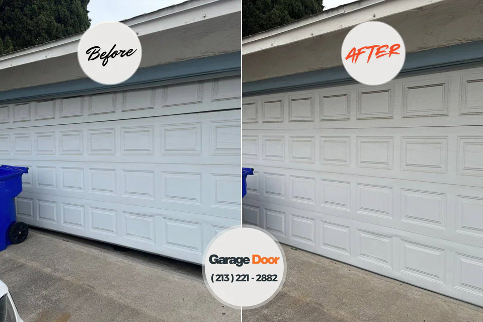 Before and after: garage door repair 27534